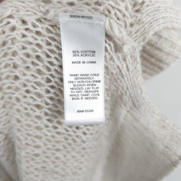 NWT EXPRESS Open Knit Bare Shoulder Pullover Sweater High Low Rolled Cuffs SMALL - Picture 11 of 12